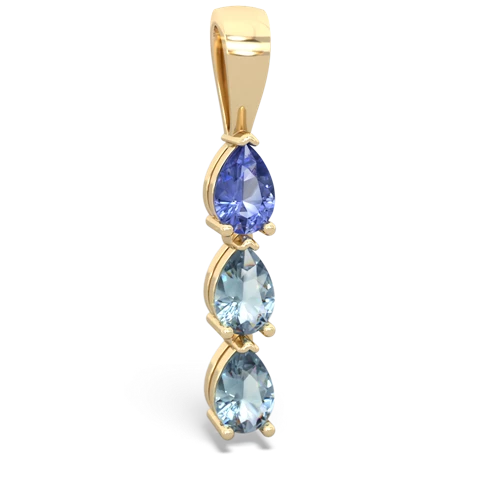 tanzanite-aquamarine three stone pendant