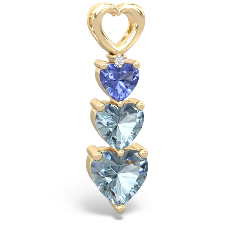 tanzanite-aquamarine three stone pendant