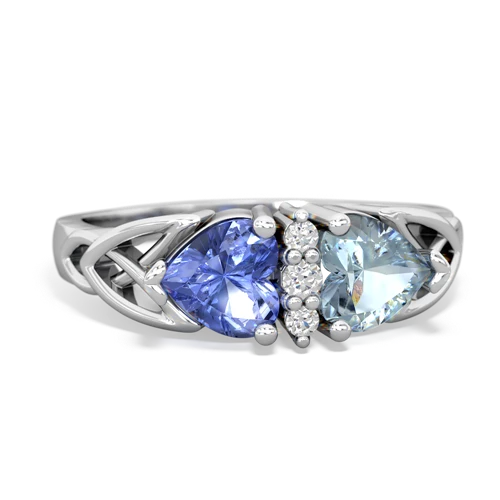 tanzanite-aquamarine celtic ring