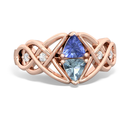 tanzanite-aquamarine celtic knot ring