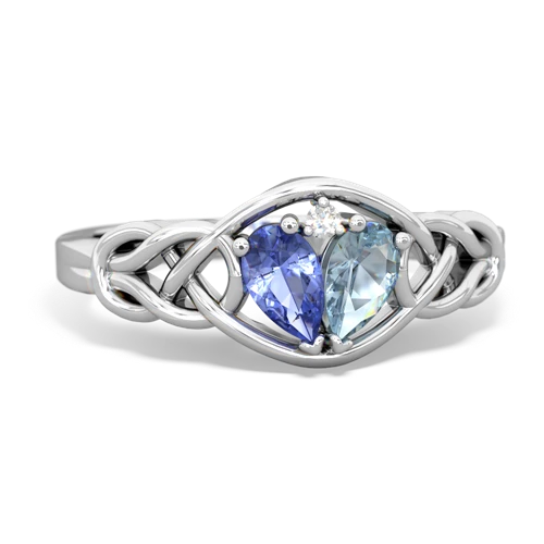 tanzanite-aquamarine celtic knot ring