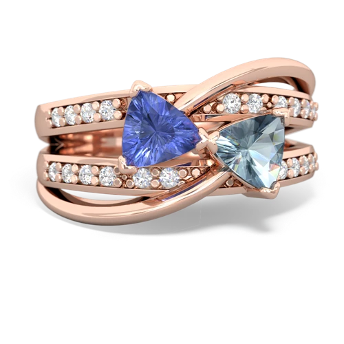 tanzanite-aquamarine couture ring