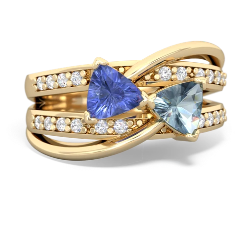 tanzanite-aquamarine couture ring
