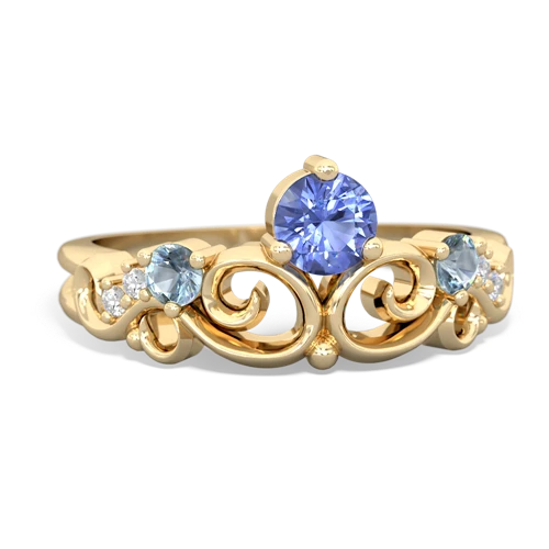 tanzanite-aquamarine crown keepsake ring