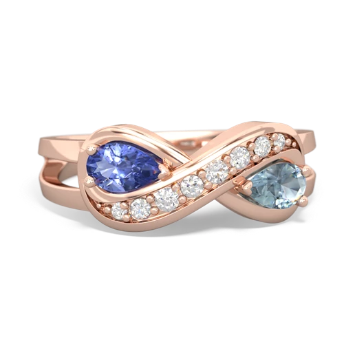 tanzanite-aquamarine diamond infinity ring