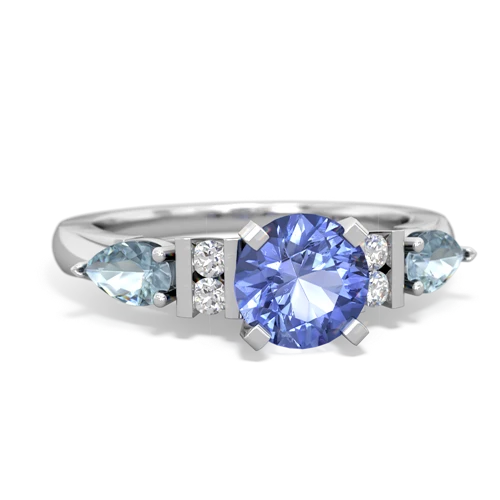 tanzanite-aquamarine engagement ring