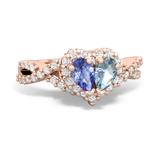 tanzanite-aquamarine engagement ring