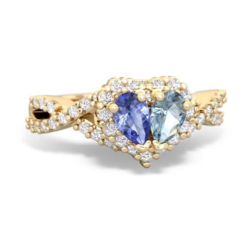 tanzanite-aquamarine engagement ring