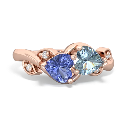 tanzanite-aquamarine floral keepsake ring