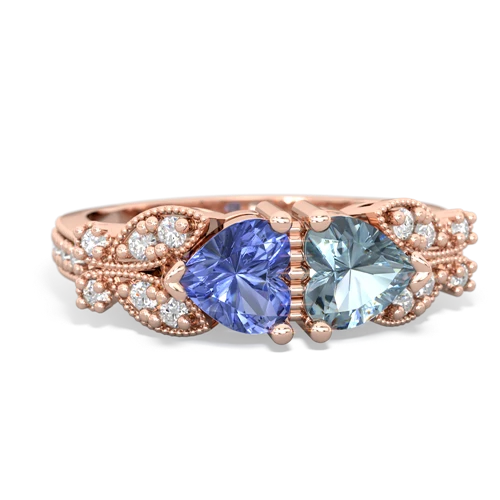 tanzanite-aquamarine keepsake butterfly ring