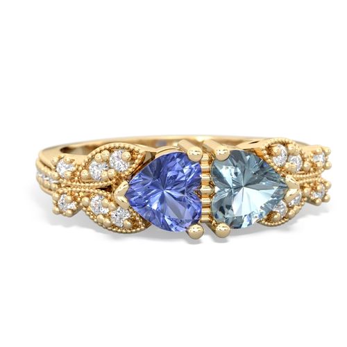 tanzanite-aquamarine keepsake butterfly ring