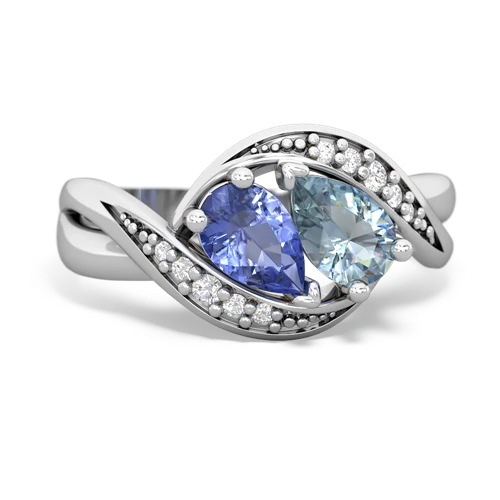 tanzanite-aquamarine keepsake curls ring