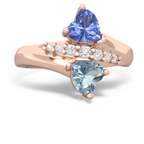tanzanite-aquamarine modern ring