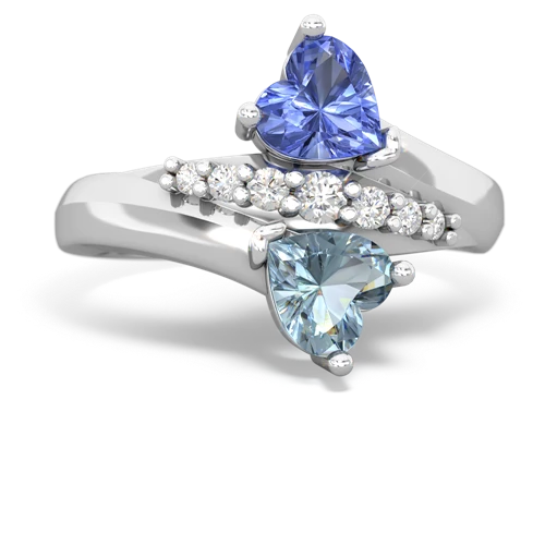 tanzanite-aquamarine modern ring