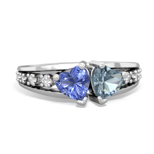tanzanite-aquamarine modern ring