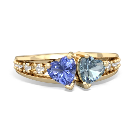 tanzanite-aquamarine modern ring