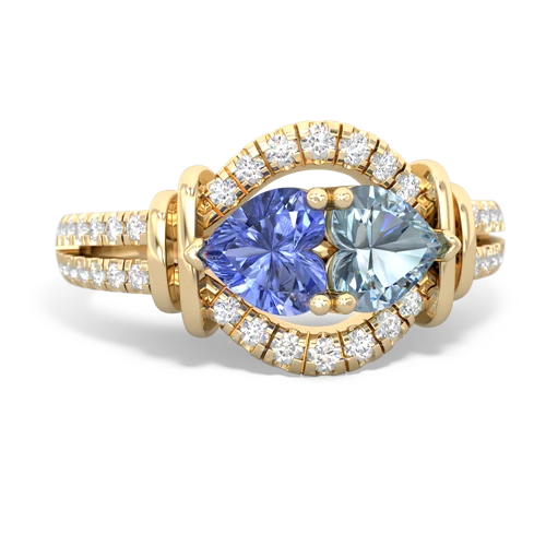 tanzanite-aquamarine pave keepsake ring