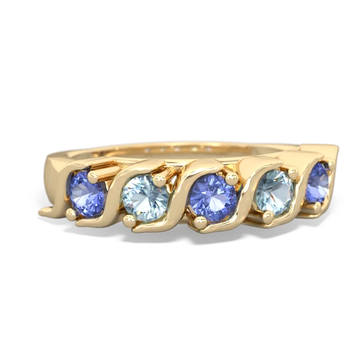 tanzanite-aquamarine timeless ring