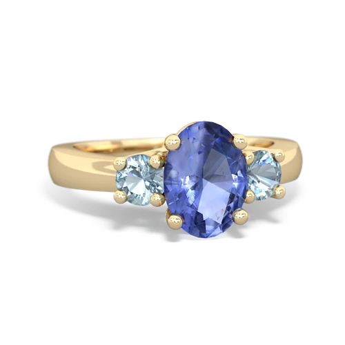 tanzanite-aquamarine timeless ring