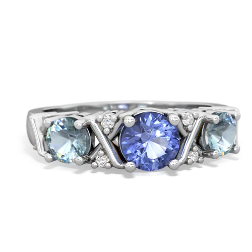 tanzanite-aquamarine timeless ring