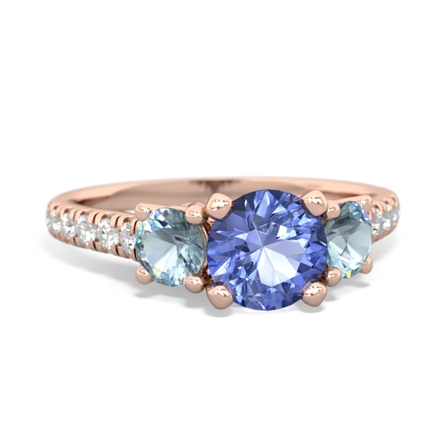 tanzanite-aquamarine trellis pave ring