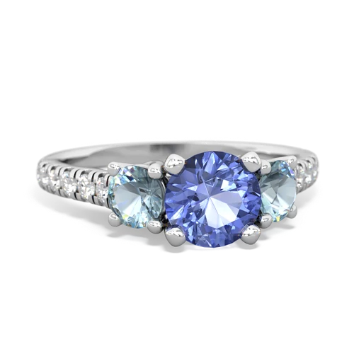 tanzanite-aquamarine trellis pave ring