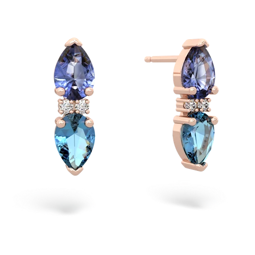 tanzanite-blue topaz bowtie earrings