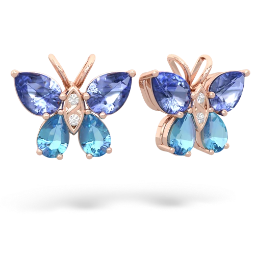 tanzanite-blue topaz butterfly earrings