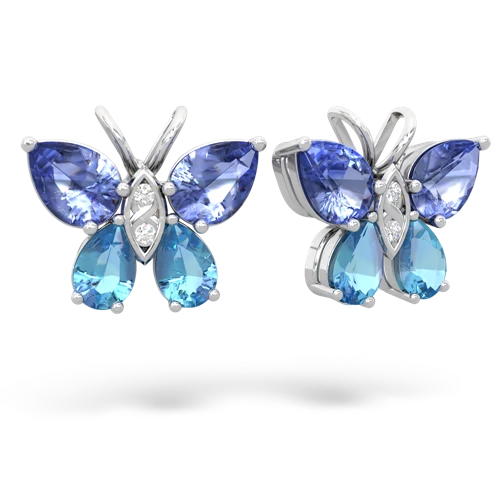 tanzanite-blue topaz butterfly earrings