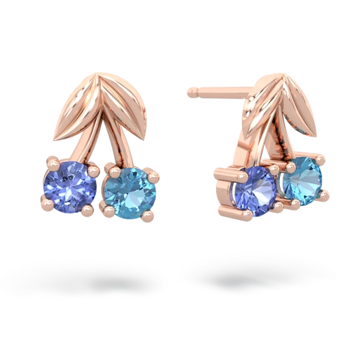 tanzanite-blue topaz cherries earrings