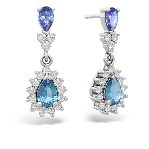tanzanite-blue topaz dangle earrings