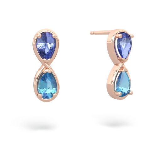 tanzanite-blue topaz infinity earrings