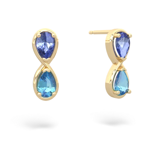 tanzanite-blue topaz infinity earrings