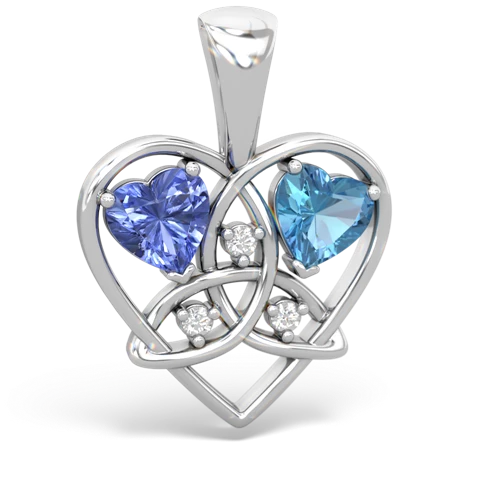 tanzanite-blue topaz celtic heart pendant