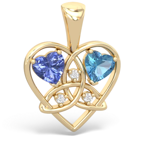 tanzanite-blue topaz celtic heart pendant