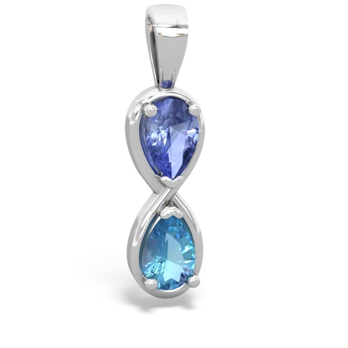 tanzanite-blue topaz infinity pendant