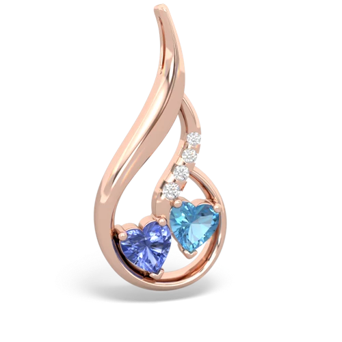 tanzanite-blue topaz keepsake swirl pendant