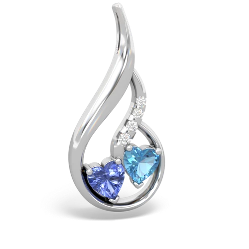 tanzanite-blue topaz keepsake swirl pendant