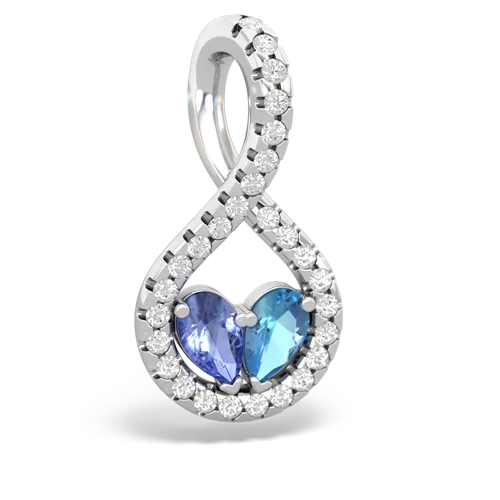 tanzanite-blue topaz pave twist pendant