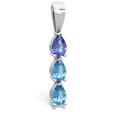 tanzanite-blue topaz three stone pendant