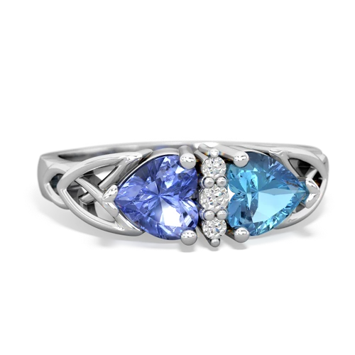 tanzanite-blue topaz celtic ring