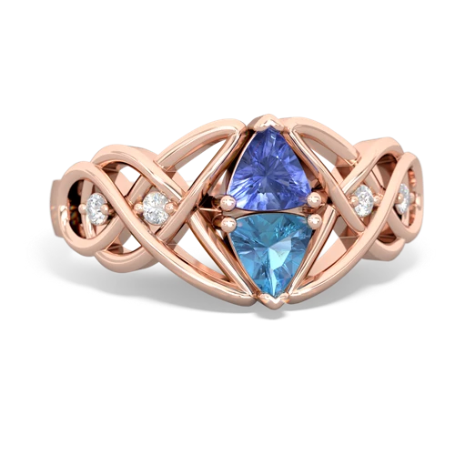 tanzanite-blue topaz celtic knot ring