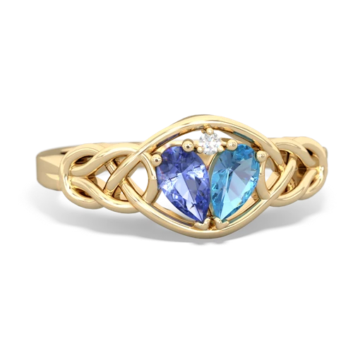 tanzanite-blue topaz celtic knot ring