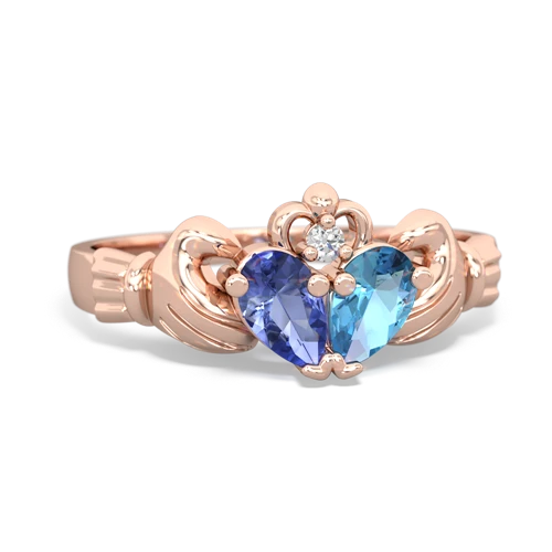 tanzanite-blue topaz claddagh ring