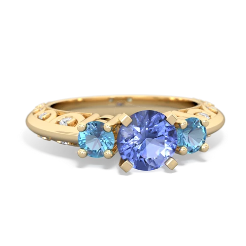 tanzanite-blue topaz engagement ring