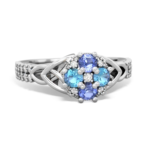 tanzanite-blue topaz engagement ring