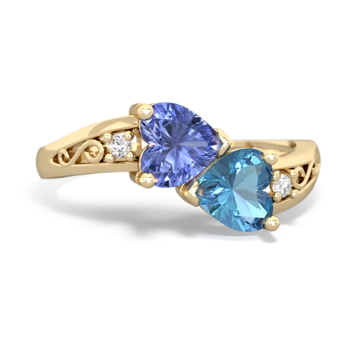 tanzanite-blue topaz filligree ring