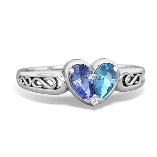 tanzanite-blue topaz filligree ring