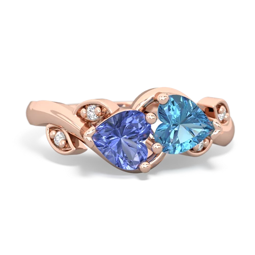 tanzanite-blue topaz floral keepsake ring