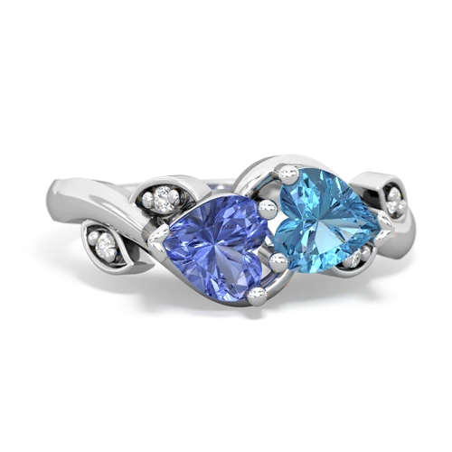 tanzanite-blue topaz floral keepsake ring
